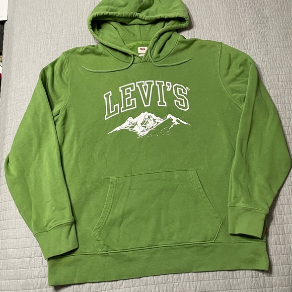Levi's Graphic Mountain Scene Green Men's Size L Hoodie Casual Comfort Unisex - Picture 1 of 11